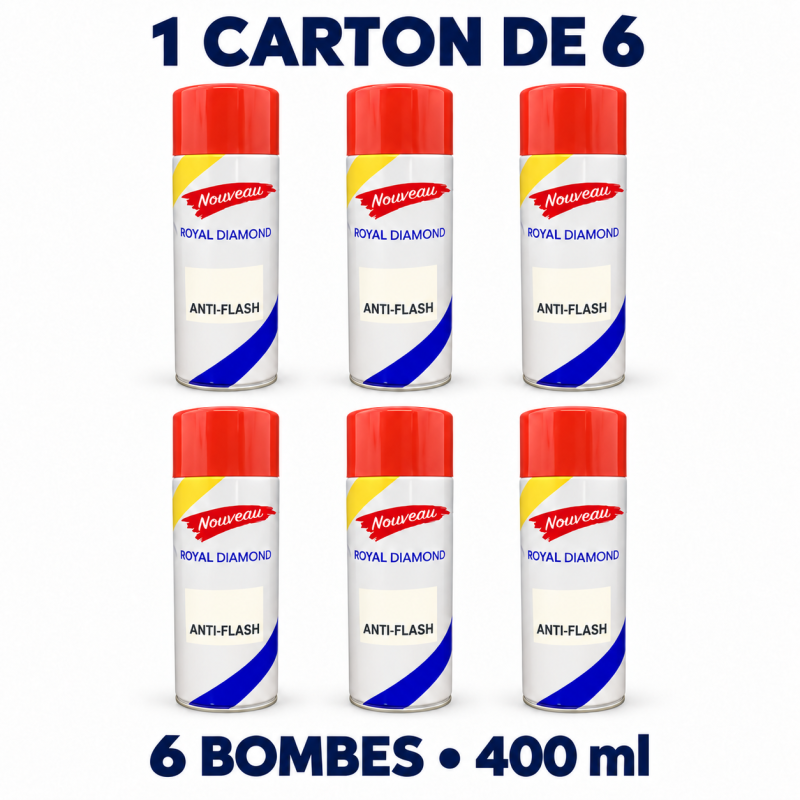 Vernis anti-flash rouge Royal Diamond – carton de 6 × 400 ml