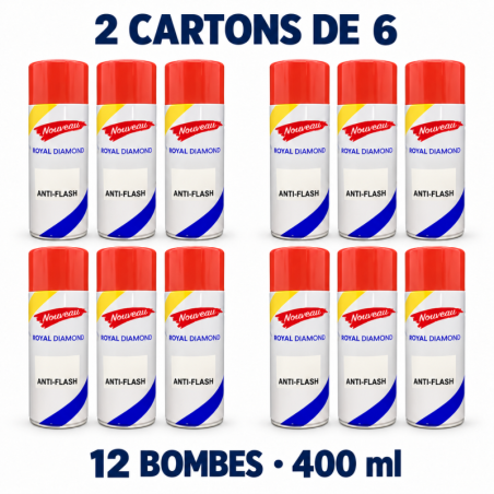 Vernis anti-flash rouge Royal Diamond – 2 cartons de 6 × 400 ml
